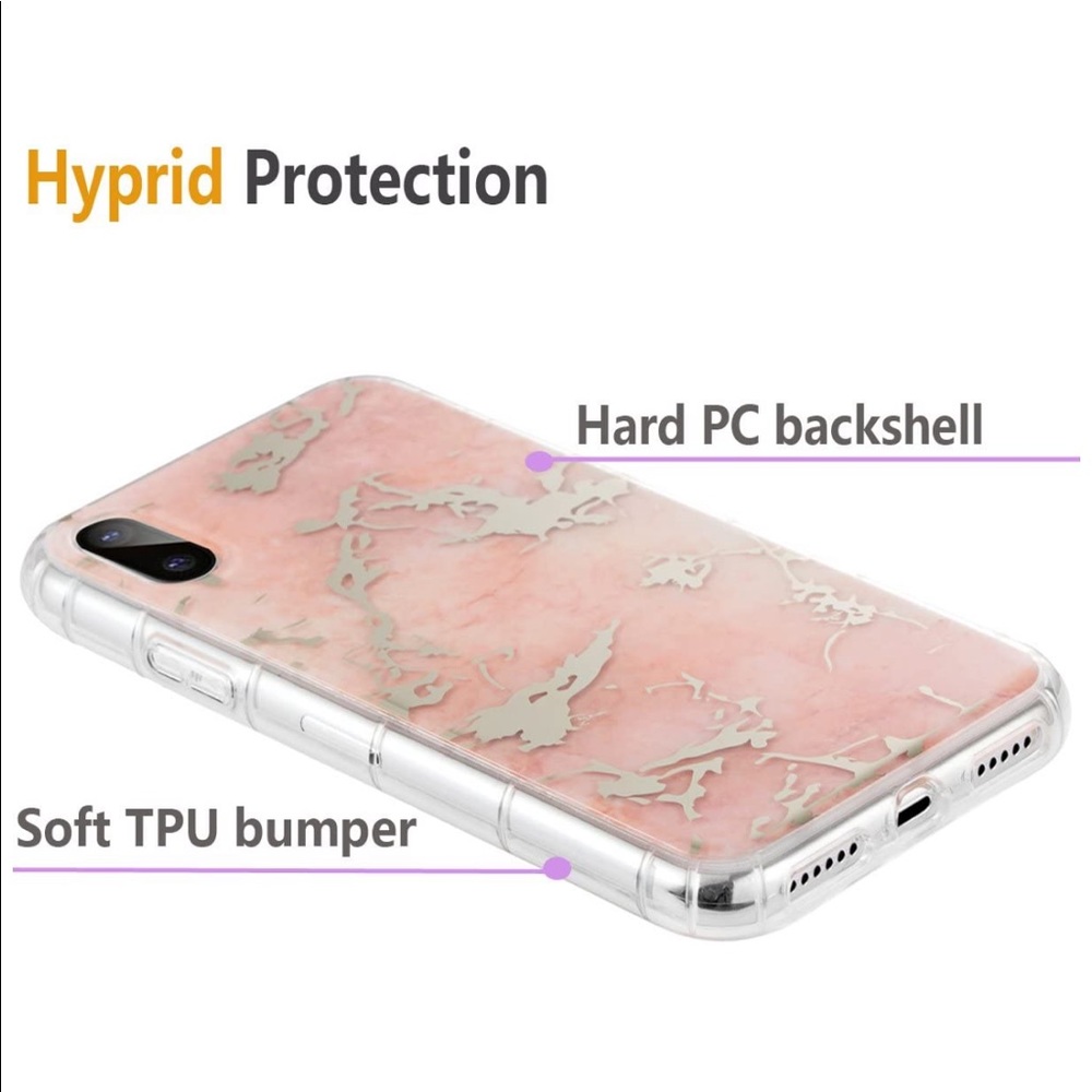 NEW iPhoneX RoseGold Marble Hybrid Protective Case - Picture 6 of 8